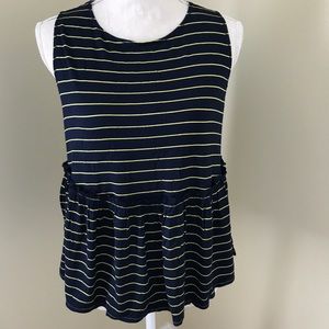 Max Studio Striped Peplum Swing Tank